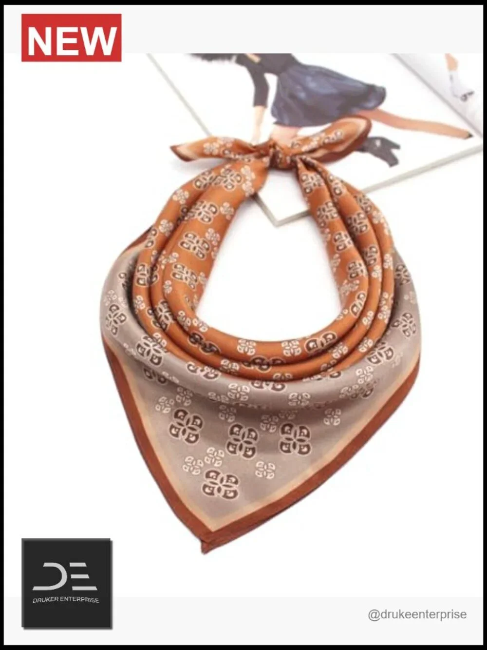 100% Mulberry Silk Square Scarf for Hair 25.6